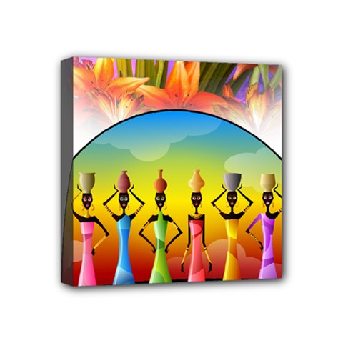 African American Women Mini Canvas 4  X 4  (stretched) by AlteredStates