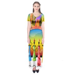 African American Women Short Sleeve Maxi Dress by AlteredStates