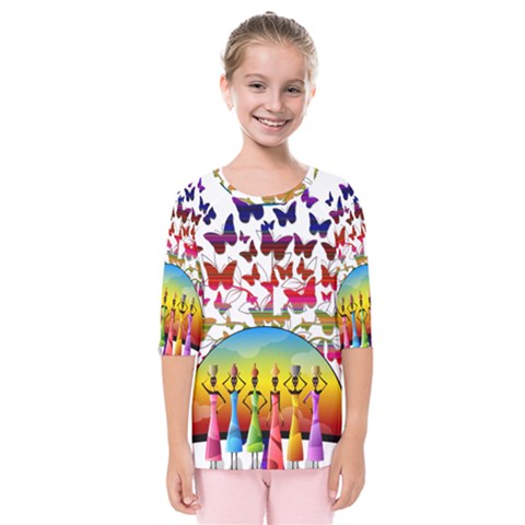 African Americn Art African American Women Kids  Quarter Sleeve Raglan Tee by AlteredStates