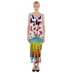 African Americn Art African American Women Fitted Maxi Dress by AlteredStates