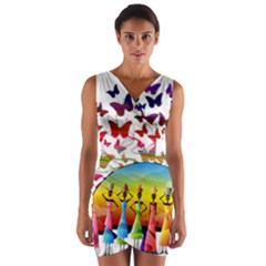 African Americn Art African American Women Wrap Front Bodycon Dress by AlteredStates