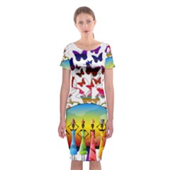 African Americn Art African American Women Classic Short Sleeve Midi Dress by AlteredStates