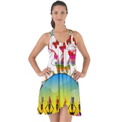 African Americn Art African American Women Show Some Back Chiffon Dress by AlteredStates