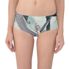 Cute Little Pegasus In The Sky, Cartoon Mid-waist Bikini Bottoms by FantasyWorld7