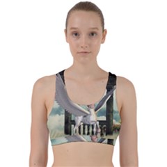 Cute Little Pegasus In The Sky, Cartoon Back Weave Sports Bra by FantasyWorld7