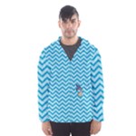 Chevron Mermaid Pattern Hooded Windbreaker (Men)