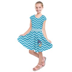 Chevron Mermaid Pattern Kids  Short Sleeve Dress by emilyzragz