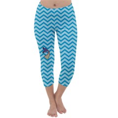 Chevron Mermaid Pattern Capri Winter Leggings  by emilyzragz