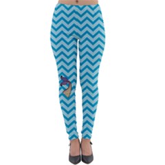 Chevron Mermaid Pattern Lightweight Velour Leggings by emilyzragz