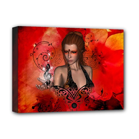 The Fairy Of Music Deluxe Canvas 16  X 12  (stretched)  by FantasyWorld7