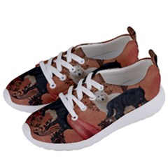 Awesome Black And White Wolf Women s Lightweight Sports Shoes by FantasyWorld7