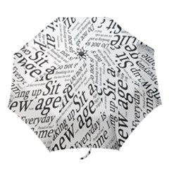 Abstract Minimalistic Text Typography Grayscale Focused Into Newspaper Folding Umbrellas