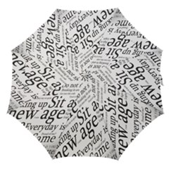 Abstract Minimalistic Text Typography Grayscale Focused Into Newspaper Straight Umbrellas