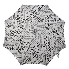 Abstract Minimalistic Text Typography Grayscale Focused Into Newspaper Hook Handle Umbrellas (Large)