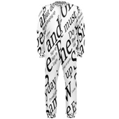 Abstract Minimalistic Text Typography Grayscale Focused Into Newspaper OnePiece Jumpsuit (Men) 
