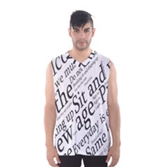 Abstract Minimalistic Text Typography Grayscale Focused Into Newspaper Men s Basketball Tank Top