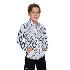 Abstract Minimalistic Text Typography Grayscale Focused Into Newspaper Windbreaker (Kids)