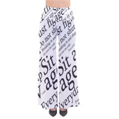 Abstract Minimalistic Text Typography Grayscale Focused Into Newspaper So Vintage Palazzo Pants