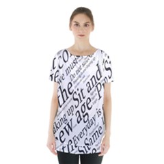 Abstract Minimalistic Text Typography Grayscale Focused Into Newspaper Skirt Hem Sports Top