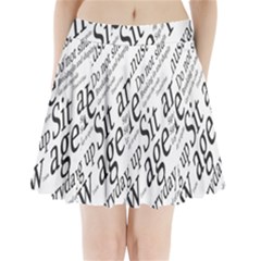Abstract Minimalistic Text Typography Grayscale Focused Into Newspaper Pleated Mini Skirt