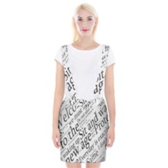 Abstract Minimalistic Text Typography Grayscale Focused Into Newspaper Braces Suspender Skirt