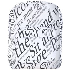 Abstract Minimalistic Text Typography Grayscale Focused Into Newspaper Full Print Backpack