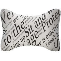 Abstract Minimalistic Text Typography Grayscale Focused Into Newspaper Seat Head Rest Cushion