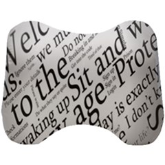 Abstract Minimalistic Text Typography Grayscale Focused Into Newspaper Head Support Cushion