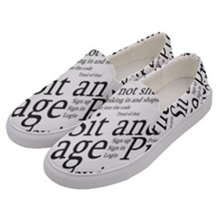 Abstract Minimalistic Text Typography Grayscale Focused Into Newspaper Men s Canvas Slip Ons