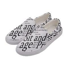 Abstract Minimalistic Text Typography Grayscale Focused Into Newspaper Women s Canvas Slip Ons