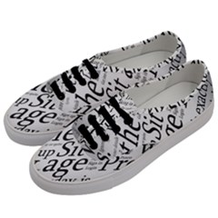 Abstract Minimalistic Text Typography Grayscale Focused Into Newspaper Men s Classic Low Top Sneakers