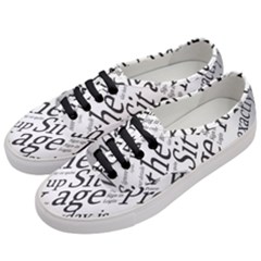 Abstract Minimalistic Text Typography Grayscale Focused Into Newspaper Women s Classic Low Top Sneakers
