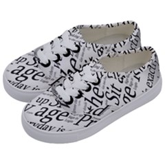 Abstract Minimalistic Text Typography Grayscale Focused Into Newspaper Kids  Classic Low Top Sneakers