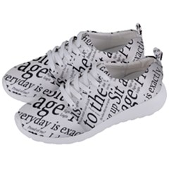 Abstract Minimalistic Text Typography Grayscale Focused Into Newspaper Men s Lightweight Sports Shoes