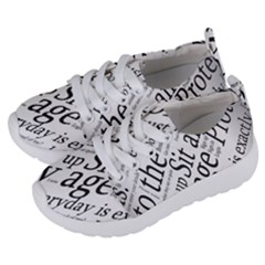 Abstract Minimalistic Text Typography Grayscale Focused Into Newspaper Kids  Lightweight Sports Shoes