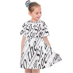 Abstract Minimalistic Text Typography Grayscale Focused Into Newspaper Kids  Sailor Dress