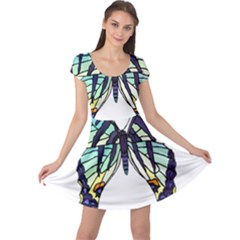 A Colorful Butterfly Cap Sleeve Dress