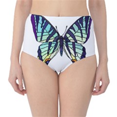 A Colorful Butterfly Classic High-Waist Bikini Bottoms