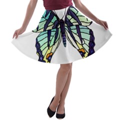 A Colorful Butterfly A-line Skater Skirt