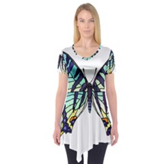 A Colorful Butterfly Short Sleeve Tunic 