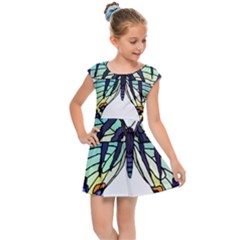 A Colorful Butterfly Kids Cap Sleeve Dress