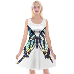 A Colorful Butterfly Reversible Velvet Sleeveless Dress