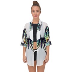 A Colorful Butterfly Open Front Chiffon Kimono