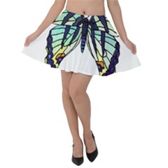 A Colorful Butterfly Velvet Skater Skirt