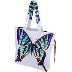 A Colorful Butterfly Drawstring Tote Bag