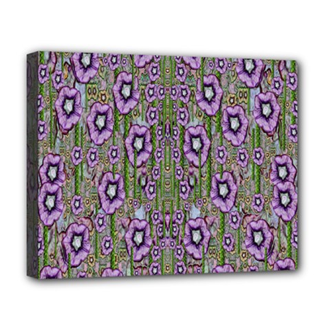 Jungle Fantasy Flowers Climbing To Be In Freedom Deluxe Canvas 20  X 16  (stretched) by pepitasart