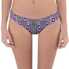 Jungle Fantasy Flowers Climbing To Be In Freedom Reversible Hipster Bikini Bottoms by pepitasart