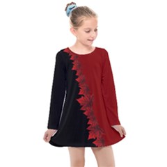 Canada Maple Leaf Kid s Dresses Kids  Long Sleeve Dress