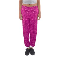 Hot Pink Glitter Women s Jogger Sweatpants by snowwhitegirl