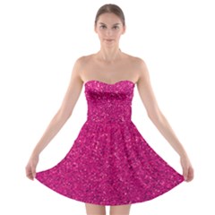 Hot Pink Glitter Strapless Bra Top Dress by snowwhitegirl